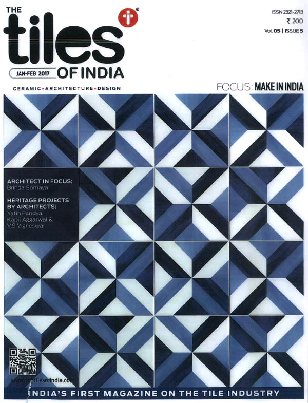 A True Stalwart - Brinda Somaya; The tiles of India Jan-Feb 2017. Vol 05 Issue 5.